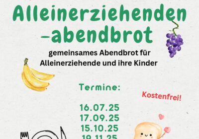 Gemeinsames Abendbrot für Alleinerziehende mit ihren Kindern