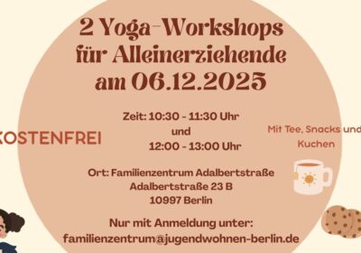 2 Yoga-Workshops am 06.12.2025 im Familienzentrum Adalbertstraße